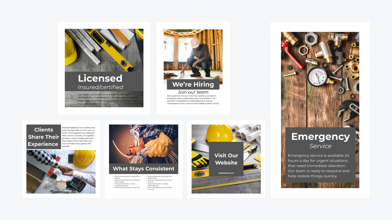 Home Services system example — social formats
